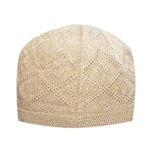 Cream Turkish Kufi Taqiyah – Traditional Muslim Headwear Hat