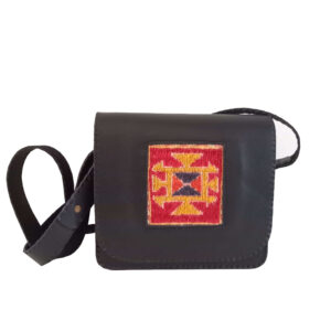 Crossbody Shoulder Bag with Leather – Kilim Design