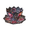 Decorative Copper Bowl & Plate Hand-Painted With Persian Minakari Enamel Azrakhsh