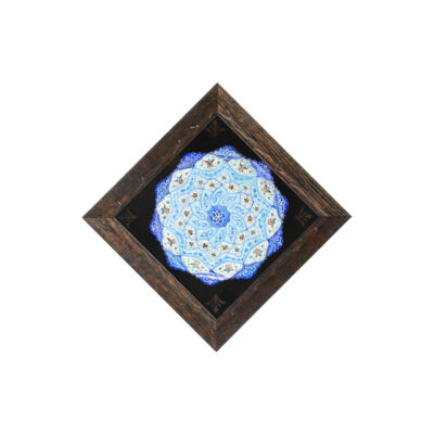 Hand-Painted Persian Minakari Copper Decorative Display Plate, Daryai Floral Enamelwork