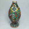 Decorative Pottery Vase Hand-Painted with Persian Minakari Enamel, Featuring the Bote Jeghe Paisley Design for Single Stems