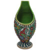 Decorative Pottery Vase Hand-Painted with Persian Minakari Enamel, Featuring the Bote Jeghe Paisley Design for Single Stems