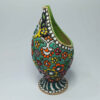 Decorative Pottery Vase Hand-Painted with Persian Minakari Enamel, Featuring the Bote Jeghe Paisley Design for Single Stems