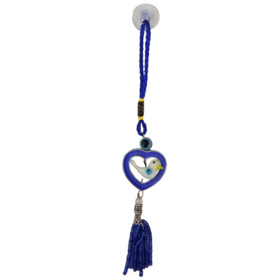 Evil Eye Car Rearview Mirror Ornament with Heart Design