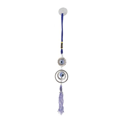 Evil Eye Car Rearview Mirror Ornament with Ring Design