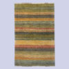 Genuine Handwoven Persian Striped Gabbeh Rug in Green - Wool
