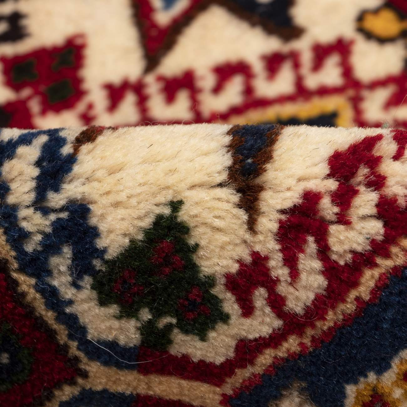 Genuine Handwoven Persian Pictorial Gabbeh Rug – Geometric Red Wool