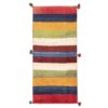 Genuine Handwoven Persian Striped Gabbeh Rug in Red - Wool