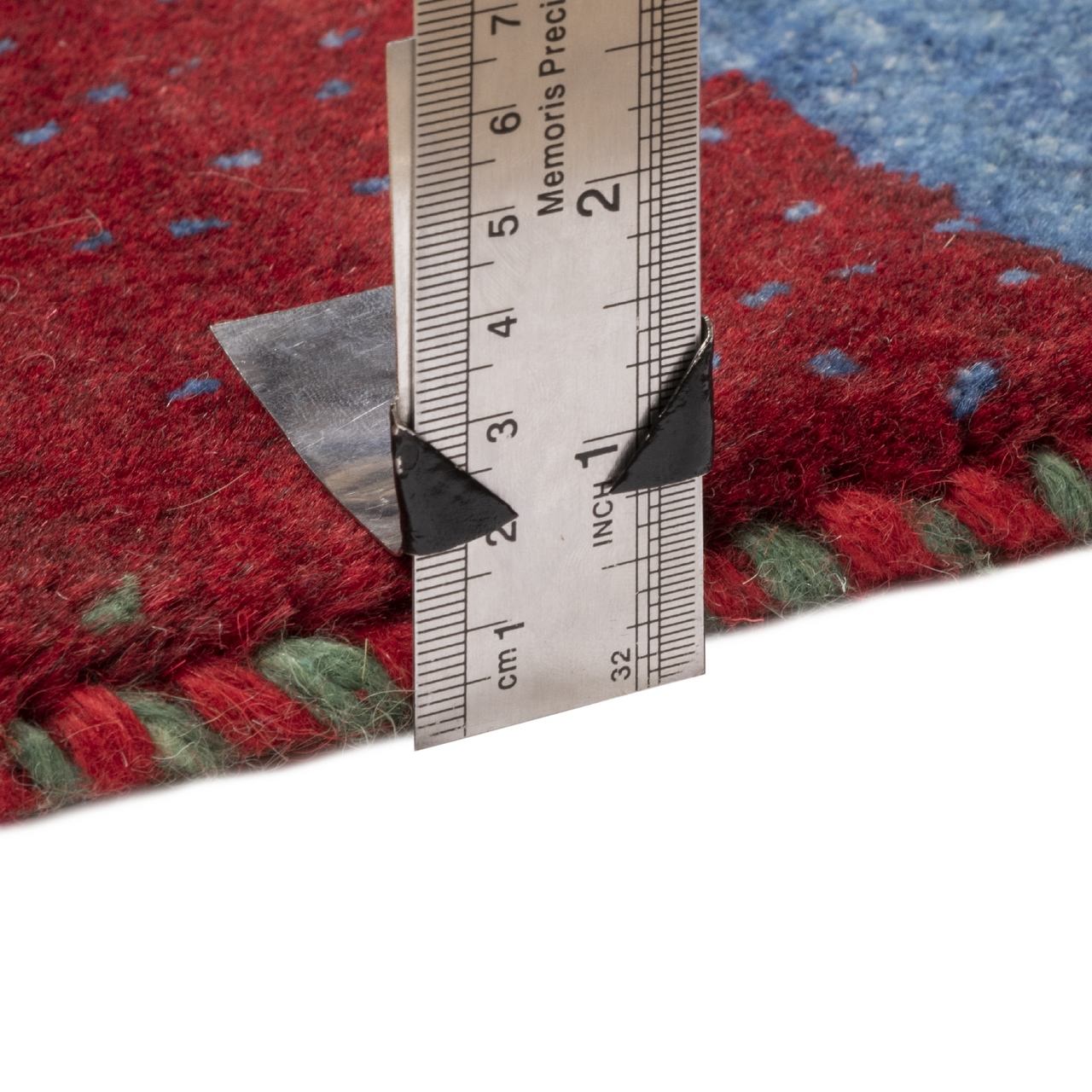 Genuine Handwoven Persian Striped Gabbeh Rug in Red – Wool