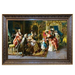 Hand-Knotted Persian Pictorial Rug Depicting Grandmother’s Birthday Arturo Ricci