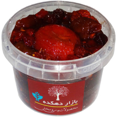 Persian Mixed Sour Fruit Torshak – Traditional Tangy Fruit Paste in Syrup, 700g