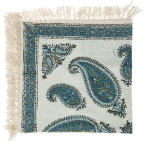 Iranian Tablecloth: Isfahan’s Traditional Kalamkari Block Print Blue