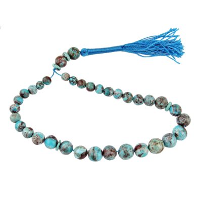 Persian Neyshabur Turquoise Rosary: Prayer 33 Beads Handcrafted Tasbih