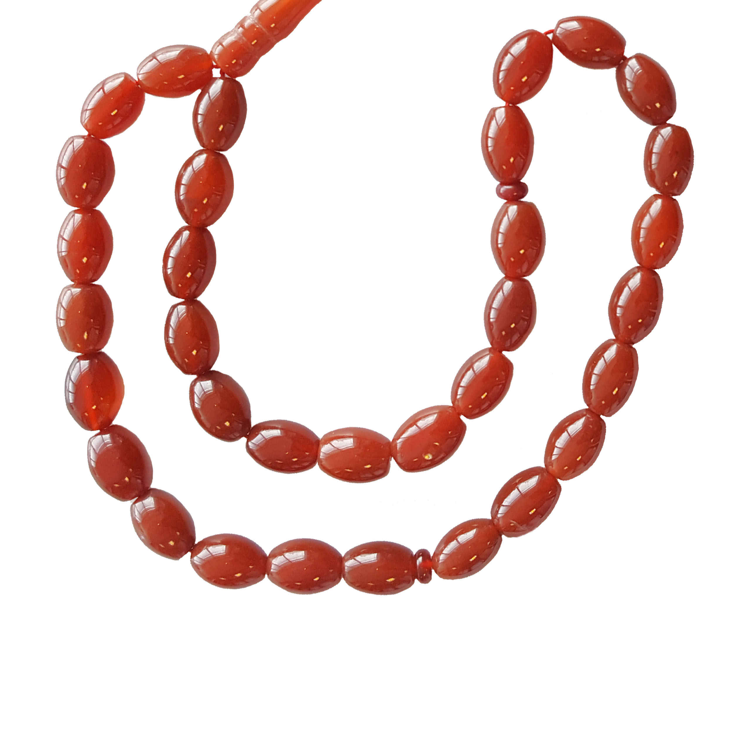 Islamic Agate Rosary Crafted with 33 Prayer Beads Tasbih Red I