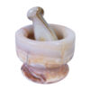 Marble Stone Mortar & Pestle Set Handcrafted for Artful Herb Grinding
