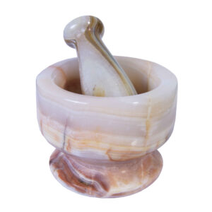 Marble Stone Mortar & Pestle Set Handcrafted for Artful Herb Grinding