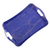 Break Resistant Melamine Serving Tray - Rectangular Blue Marble Tray