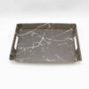 Lightweight Melamine Serving Tray - Rectangular Gray Marble Design Tray