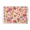 Lightweight Melamine Serving Tray - Rectangular Cream Pink Floral Tray