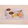 Lightweight Melamine Serving Tray - Rectangular White Floral Tray