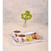 Lightweight Melamine Serving Tray - Rectangular White Floral Tray