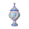 Handcrafted Persian Copper Sugar Bowl with Lid - Minakari Enameled Moj