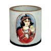 Persian Concrete Vase with the Khatun Design, Handcrafted with a Boho Style Featuring a Girl Motif