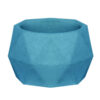 Minimalist Concrete Vase with a Polyhedral Shape in Blue, Handcrafted for a Contemporary Geometric Look
