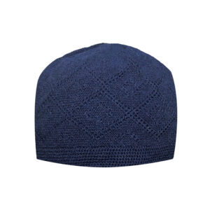Navy Blue Turkish Kufi Taqiyah – Traditional Muslim Headwear Hat