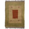 Original Handwoven Persian Minimalist Gabbeh Rug - Bordered Jade Green Wool