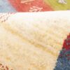 Handwoven Persian Striped Gabbeh Rug with Animal Motifs - Red Wool