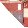 Handwoven Persian Striped Gabbeh Rug with Animal Motifs - Red Wool