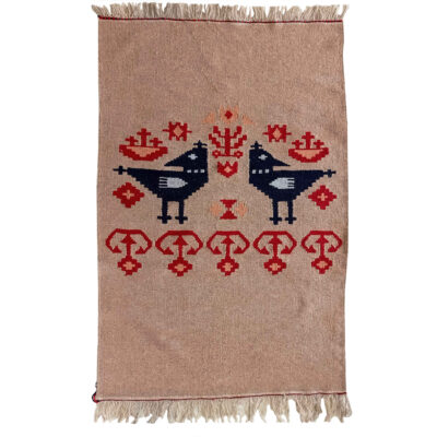 Original Mina Bird Kilim Rug from Isfahan - Handwoven Persian Wool