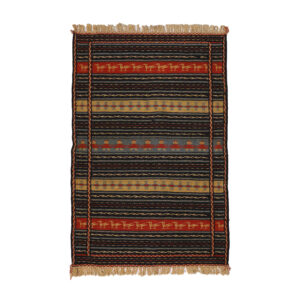 Original Khorasan Striped Kilim Rug – Traditional Handwoven Persian Wool
