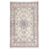 Hand-Knotted Persian Tabas Rug (Traditional Floral Medallion) - Cream Silk & Wool