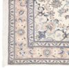 Hand-Knotted Persian Tabas Rug (Traditional Floral Medallion) - Cream Silk & Wool