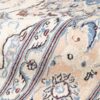 Hand-Knotted Persian Tabas Rug (Traditional Floral Medallion) - Cream Silk & Wool