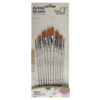 12-Piece Flat Bristle Paint Brush Set for Watercolor, Acrylic, & Gouache