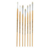 7-Piece Flat Bristle Paint Brush Set for Watercolor, Acrylic, & Gouache