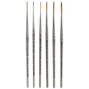 6-Piece Soft Round Bristle Paint Brush Set with Long Handles