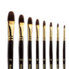 8-Piece Filbert & Cat Tongue Bristle Paint Brush Set with Wooden Handles
