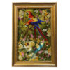 Hand-Knotted Persian Pictorial Rug from Tabriz Depicting Parrots