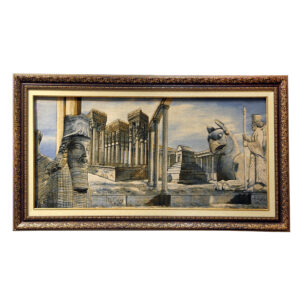 Hand-Knotted Persian Pictorial Rug from Tabriz Depicting Persepolis
