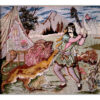Hand-Knotted Persian Pictorial Rug Depicting Bahram Gur
