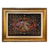 Hand-Knotted Persian Pictorial Rug from Qom Depicting Peafowls