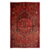 Hand-Knotted Persian Zanjan Tribal Rug (Geometric Medallion) - Red Wool