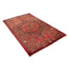 Hand-Knotted Persian Zanjan Tribal Rug (Geometric Medallion) - Red Wool