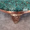 Persian Caviar Server with Turquoise Inlay and Footed Elegance