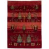 Handwoven Persian Tree of Life Gabbeh Rug - Red Wool