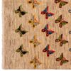 Handwoven Persian Minimalist Gabbeh Rug - Butterfly Motif Cream Wool